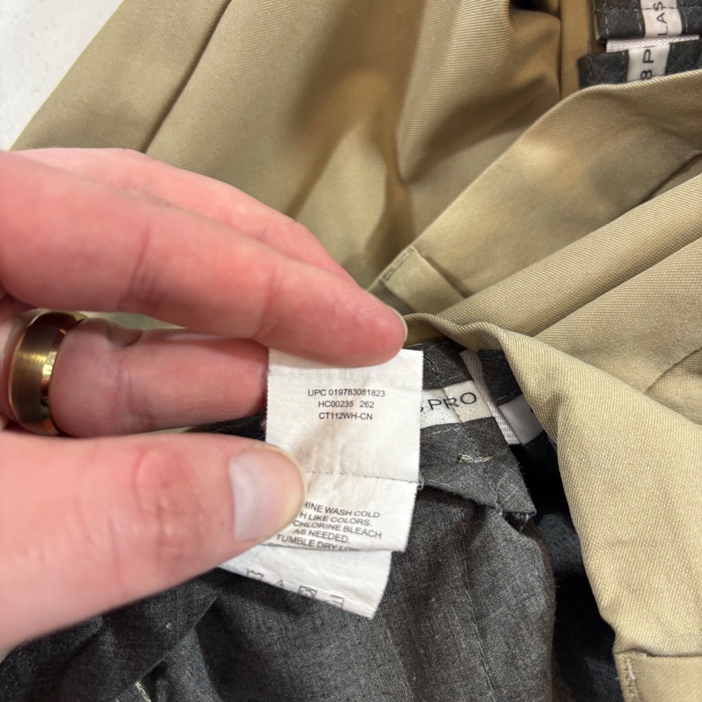 Lot of 2 Haggar Cool 18 Pro Mens Pants 44x30 Black Pleated Khaki Flat Front - Picture 10 of 11